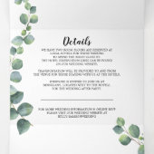 Drievoudige Waterverf Greenery Wedding Invitation Drieluik Uitnodiging (Binnenkant midden)