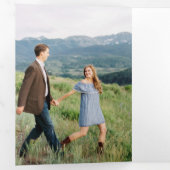 Drievoudige Waterverf Greenery Wedding Invitation Drieluik Uitnodiging (Binnenzijde eerst)