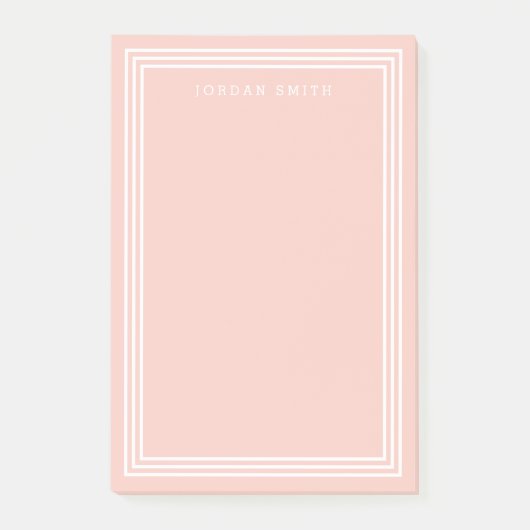 Drievoudige witte rand met BEWERKBARE ACHTERGRONDK Post-it® Notes (Voorkant)