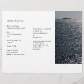 Drievoudige zeelandschap-herdenkingsdienst-program (Achterkant)