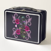 Drievoudige zwarte dag van de dode schedels roze r (Voorkant)