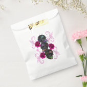 Drievoudige zwarte dag van de dode schedels roze r bedankzakje (Gezegeld)