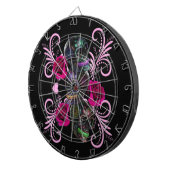Drievoudige zwarte dag van de dode schedels roze r dartbord (Voorkant Rechts)