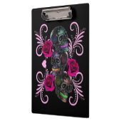 Drievoudige zwarte dag van de dode schedels roze r klembord (Links)