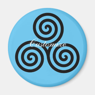 Drievoudige Zwarte Spiralen Thunder_Cove Magneet