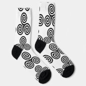 Drievoudige Zwarte Spiralen Thunder_Cove Sokken (Rechts)