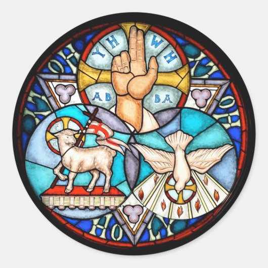 Drievuldigheid De Vader, de Zoon en Heilige Geest  Ronde Sticker (Voorkant)