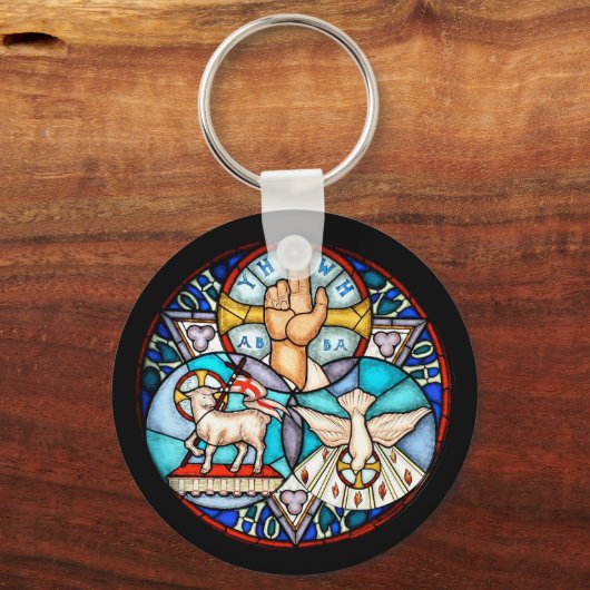 Drievuldigheid De Vader, de Zoon en Heilige Geest  Sleutelhanger (Achterkant)