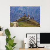 Drievuldigheidskerk Stepantsminda Kazbegi Georgia Poster (Thuiskantoor)