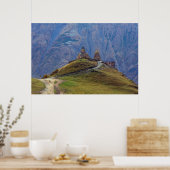 Drievuldigheidskerk Stepantsminda Kazbegi Georgia Poster (Keuken)