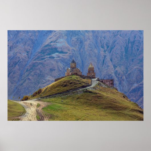 Drievuldigheidskerk Stepantsminda Kazbegi Georgia Poster (Voorkant)