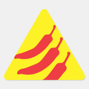 Driewaarschuwingsteken hot Chili Pepper Sticker