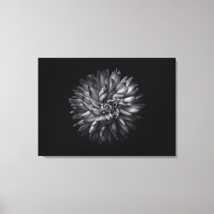 Driewerende bloemen in zwart-wit 20 canvas afdruk