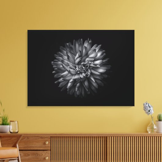 Driewerende bloemen in zwart-wit 20 canvas afdruk (Insitu (Woonkamer))