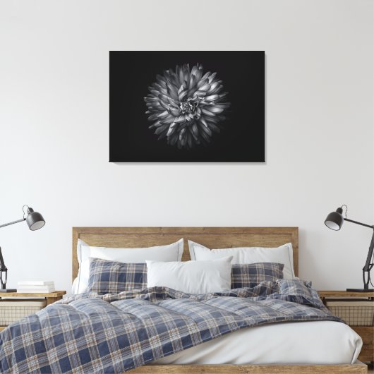 Driewerende bloemen in zwart-wit 20 canvas afdruk (Insitu (Slaapkamer))