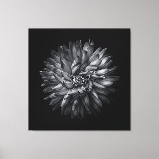 Driewerende bloemen in zwart-wit 20 canvas afdruk (Voorkant)