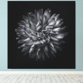 Driewerende bloemen in zwart-wit 20 canvas afdruk (Insitu (Houten vloer))