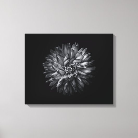 Driewerende bloemen in zwart-wit 20 canvas afdruk (Voorkant)