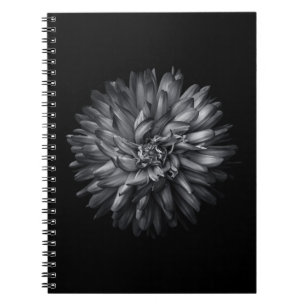 Driewerende bloemen in zwart-wit 20 notitieboek