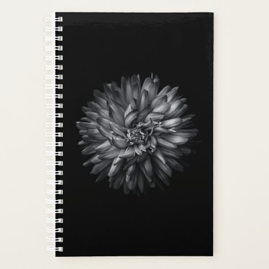 Driewerende bloemen in zwart-wit 20 planner (Voorkant)