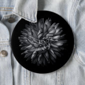 Driewerende bloemen in zwart-wit 20 ronde button 6,0 cm (In situ)