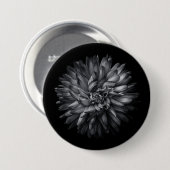 Driewerende bloemen in zwart-wit 20 ronde button 7,6 cm (Voorkant /achterkant)