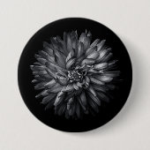 Driewerende bloemen in zwart-wit 20 ronde button 7,6 cm (Voorkant)