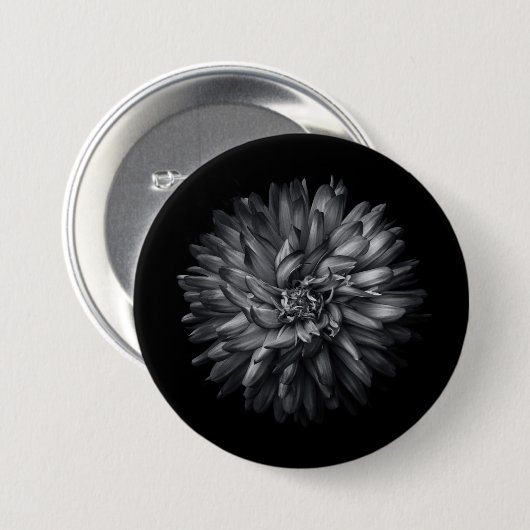 Driewerende bloemen in zwart-wit 20 ronde button 7,6 cm (Voorkant /achterkant)