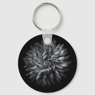 Driewerende bloemen in zwart-wit 20 sleutelhanger
