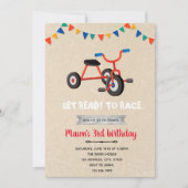 driewieler fietsuitnodiging bedankkaart (Voorkant)