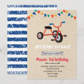 driewieler fietsuitnodiging bedankkaart (Voorkant / Achterkant)