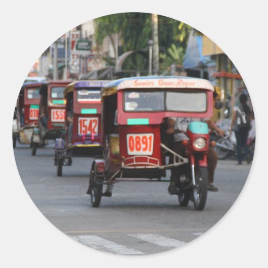 Driewielers Ronde Sticker (Voorkant)