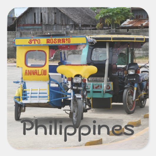 Driewielers Vierkante Sticker (Voorkant)