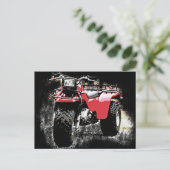 Driewielige ATC Red Trike-motorfiets Briefkaart (Staand voorkant)