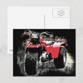 Driewielige ATC Red Trike-motorfiets Briefkaart (Voorkant / Achterkant)