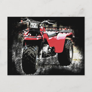 Driewielige ATC Red Trike-motorfiets Briefkaart