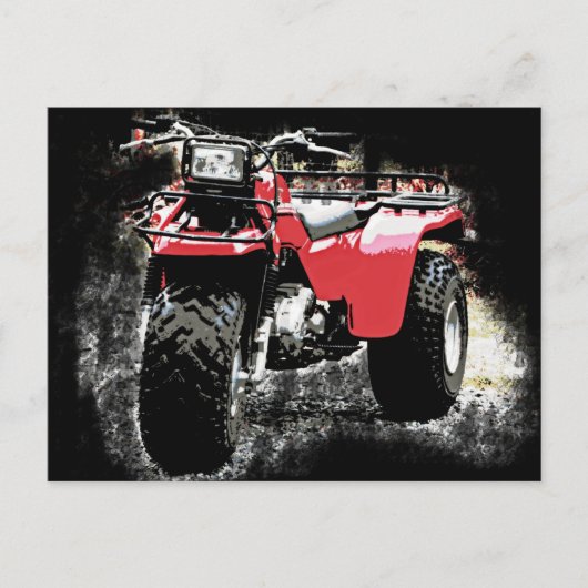 Driewielige ATC Red Trike-motorfiets Briefkaart (Voorkant)