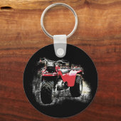 Driewielige ATC Red Trike-motorfiets Sleutelhanger (Voorkant)