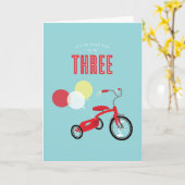 Driewielige derde verjaardag kaart (Gele Bloem)