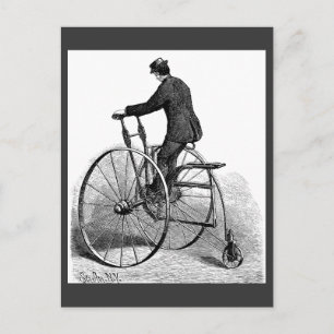 driewielige Victoriaans driewielige fiets met dri Briefkaart