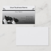 Driezwart-wit, Frans bulledogs Portret Visitekaartje (Voorkant / Achterkant)