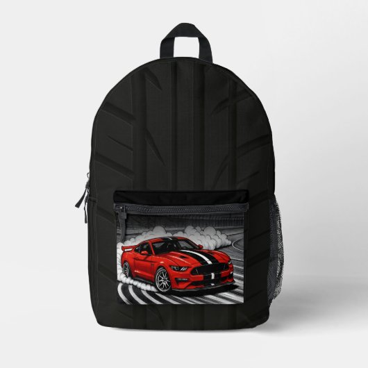 Drift Auto Rood Spier Bedrukte Rugzak (Voorkant)