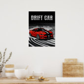 Drift Auto Rood Spier Poster (Keuken)