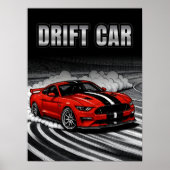 Drift Auto Rood Spier Poster (Voorkant)