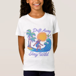 Drift Away & Stay Wild - Neon Surfer-vibes T-shirt