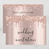 Drift Black Spark Wedding Bridal Roos Gold Kaart (Voorkant / Achterkant)