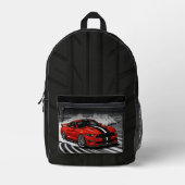 Drift Car Red Muscle Bedrukte Rugzak (Voorkant)