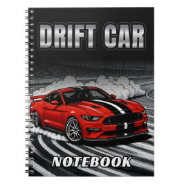 Drift Car Red Muscle Notebook Notitieboek