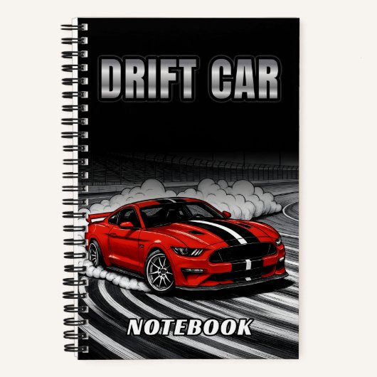 Drift Car Red Notebook Cover Notitieboek (Voorkant)