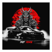Drift Demon Samurai JDM Auto Drifting Phonk Foto Afdruk (Voorkant)